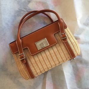 Gorgeous Tiffany Wicker Leather Satchel Bag